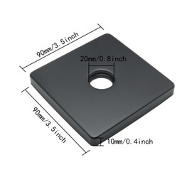 ITROLLE 3.5 inch Square Shower Arm Flange Shower Arm Flange Square Plumbing Cover Plates Large Size Universal Replacement Escutcheon Cover Plate for Covering Gaps, Holes, Matte Black