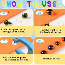 LIUHUIZEYU Safety Eye Tool for Crocheting, Auxiliary Tool for Attaching Safety Eyes for Crocheting,Safety Eyes Crochet Tools for 5-30mm Stuffed Animals Safety Eyes Doll Making Supplies (Blue 1pcs)