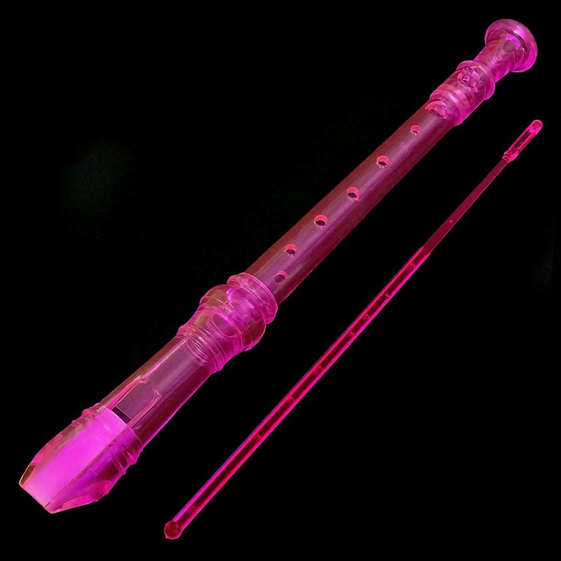 keepdrum RC002PK Soprano Recorder Transparent Neon Pink