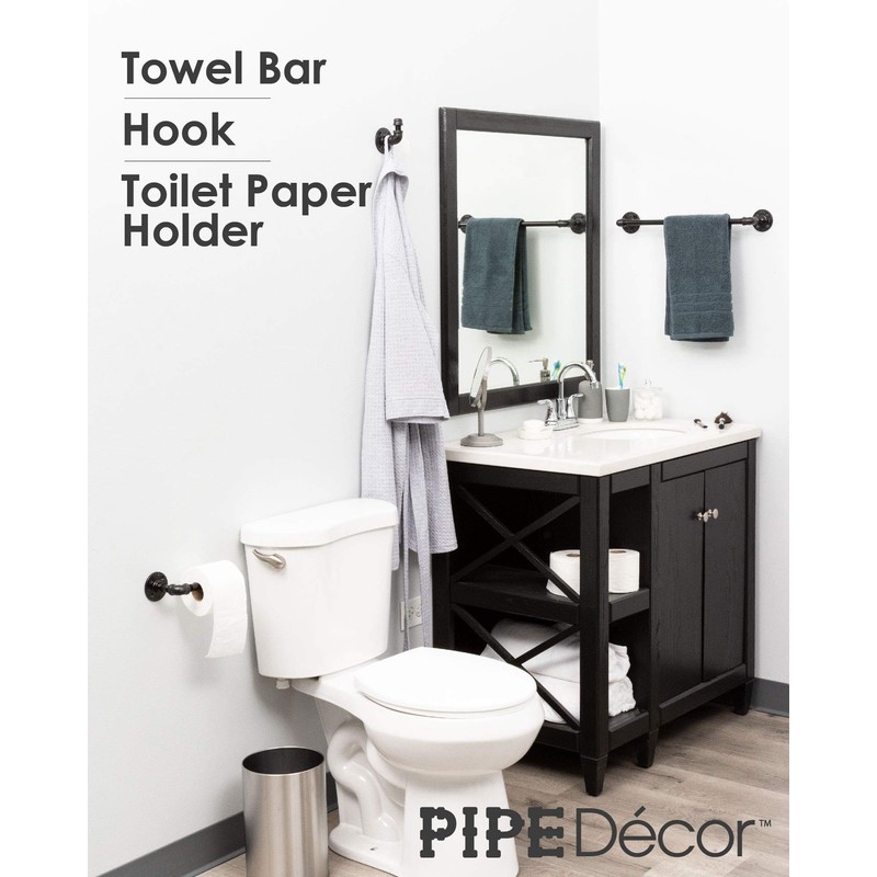 Industrial Pipe Bathroom Hardware Fixture Set by Pipe Decor 3