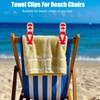 2 Pcs Towel Clips for Beach Chairs, Leisure Slippers Beach