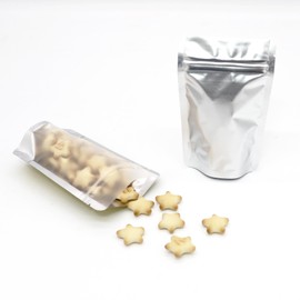 4CP 100 Pack Resealable Packaging Bags with Window, Smell Proof Flat Bags for Food Storage, Waterproof Sealable Foil Pouch for Small Business (Sliver, 4.0x6.0 inch)