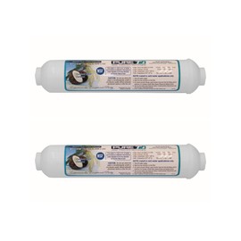 PureT IL-10W-C-EZ, 10"x2" (1/4" EZ Connect) Inline Post GAC Carbon Filter - NSF Certified - Reverse Osmosis Water Filter, Lifetime of 1 Year or 1,500 Gallons (2 Pack)