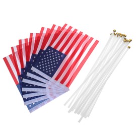FUNOMOCYA Hand Waving Mini Flags Set 25pcs Usa Flag Polyester 14x21cm for Patriotic Decor