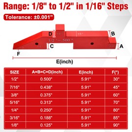 LEONTOOL 4-in-1 Woodworking Router Table Setup Bars, 7Pcs Aluminum Precision Setup Blocks Height Gauge Set, Time-saving Table Saw Measuring Spacer Block with 7 Different Height Thickness Angles