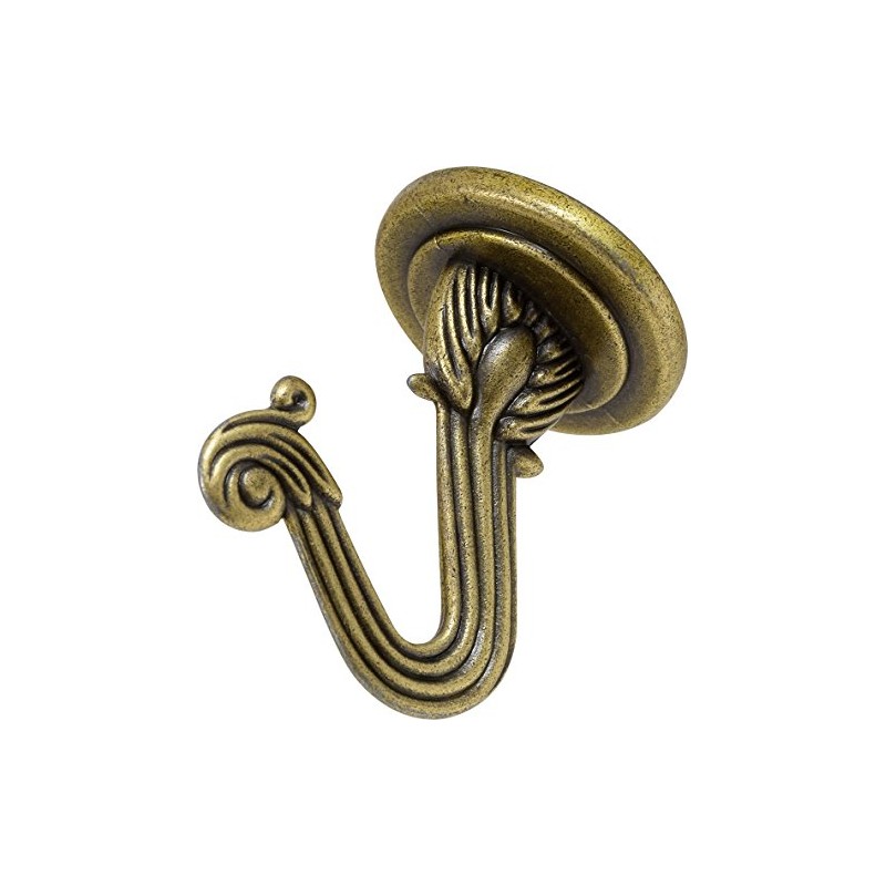 Hillman Swag Hooks Antique Brass 30 lb- 2 Pack 122232