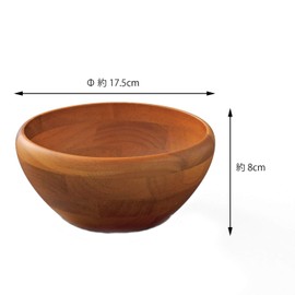 スワンソン商事 木製 サラダボール ライトブラウン 約直径17.5×高さ8cm