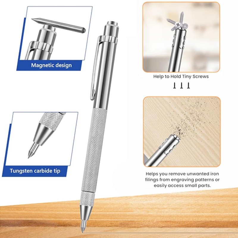 Eyech 2Pcs Scriber Marking Tools,Tungsten Carbide Tip Scriber with Magnet