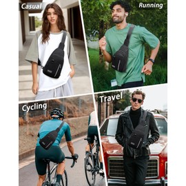 Seoky Rop Sling Bag for Women Men One Shoulder Crossbody Bag Backpack Fanny Pack Cross Body Bags for Travel Day Trip Black