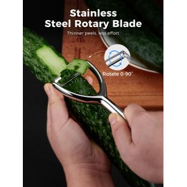 Premium Vegetable Peeler for Kitchen – 304 Stainless Steel, Ultra Sharp Blade, Ergonomic Handle, Dishwasher Safe, 5-Year Warranty