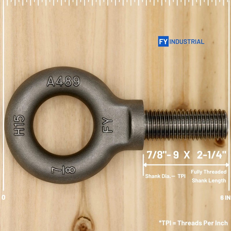 Lifting Shoulder Eye Bolt 7/8"-9 X 2-1/4"