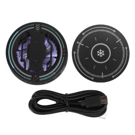 Cell Phone Cooling Fan 3 Speeds Magnetic Semiconductor Mobile Phone Radiator with Light for Playing Game Watching Video Black
