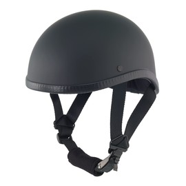 Excelsior INT Gladiator Flat Black Novelty Skull Cap Half Helmet S,M,L,XL,XXL (Black, M)