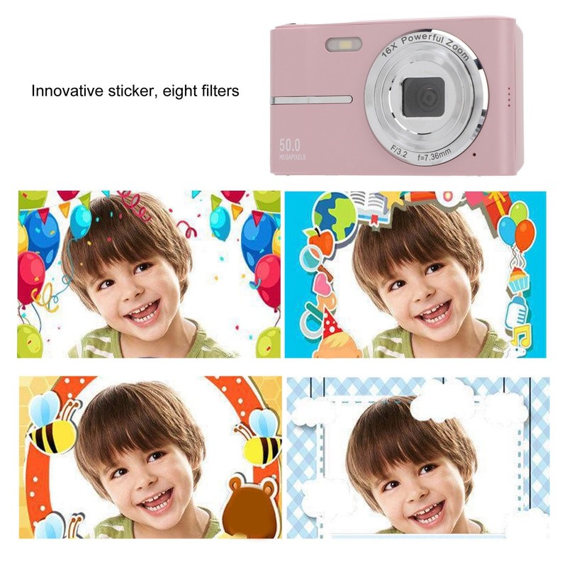 FHD 1080P Camera, Autofocus 16X Zoom 2.4in Screen Pocket Digital