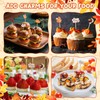 100 Fall Cocktail Picks, Thanksgiving Fancy Toothpicks for Appetizers Decor