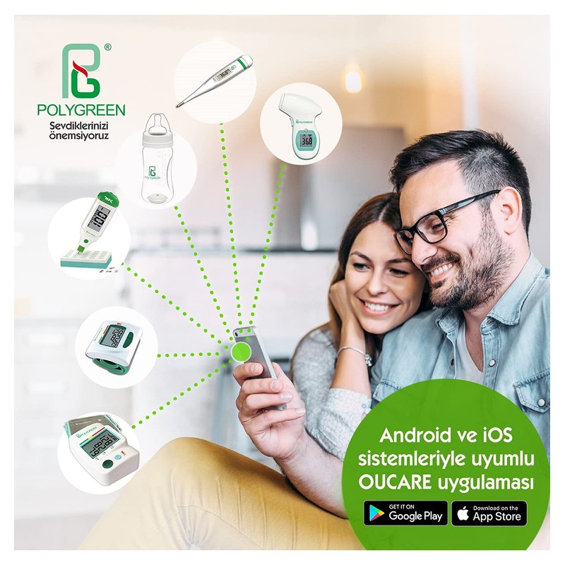 Polygreen Non-Contact Digital Thermometer for Adults and Kids, °F/°C Infrared