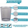 Metal Mesh Bin, Silver Metal Trash Bin, Wastebasket Bin, Waste