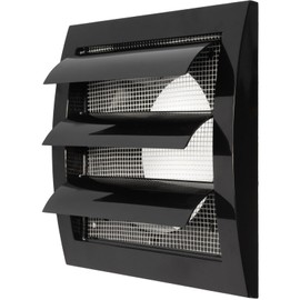 Black Exhaust Hood Vent 4'' Inch with Built-in Pest Guard Screen and Flange, White, Air Vent Cover, HVAC Exhaust Vent Duct Cover, Exhaust Cap