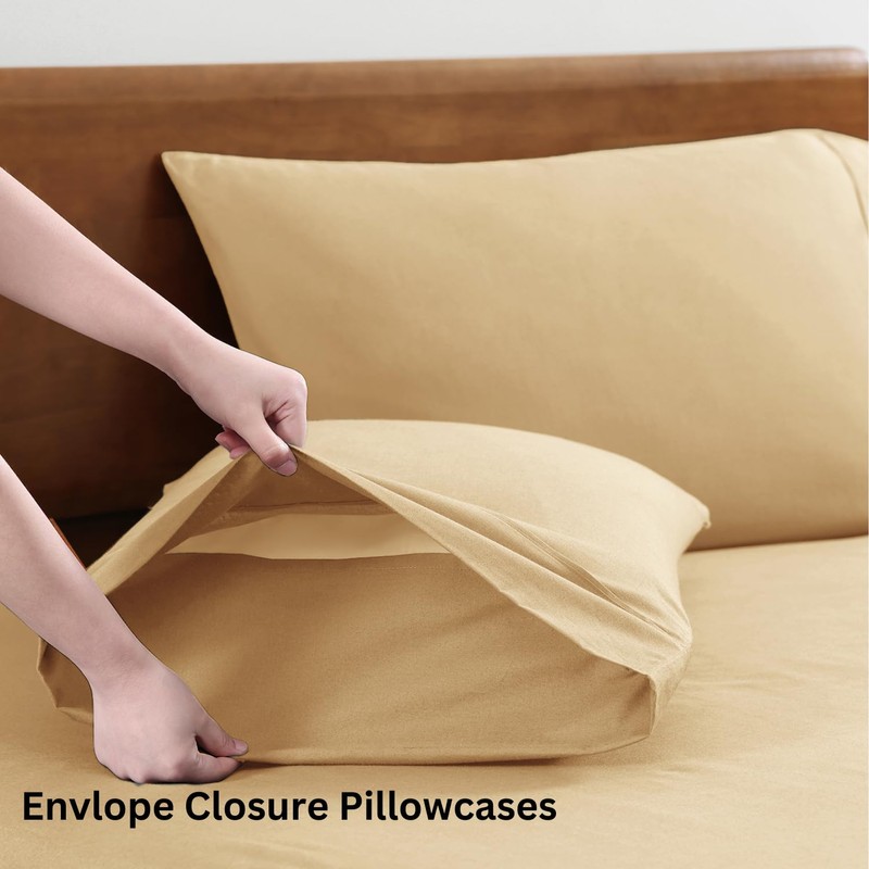 LANE LINEN King Size Bed Set - 4 Piece 100%