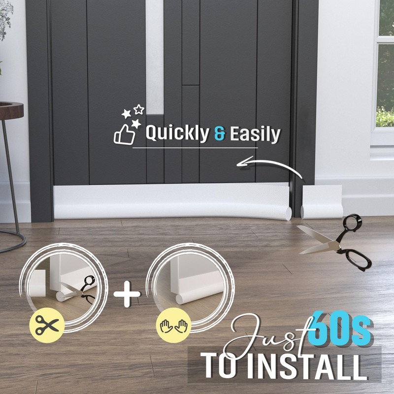 Draught excluder,Adjustable 36.6" Draft Excluder for Doors,Quick Installation, Soundproofing, Fits