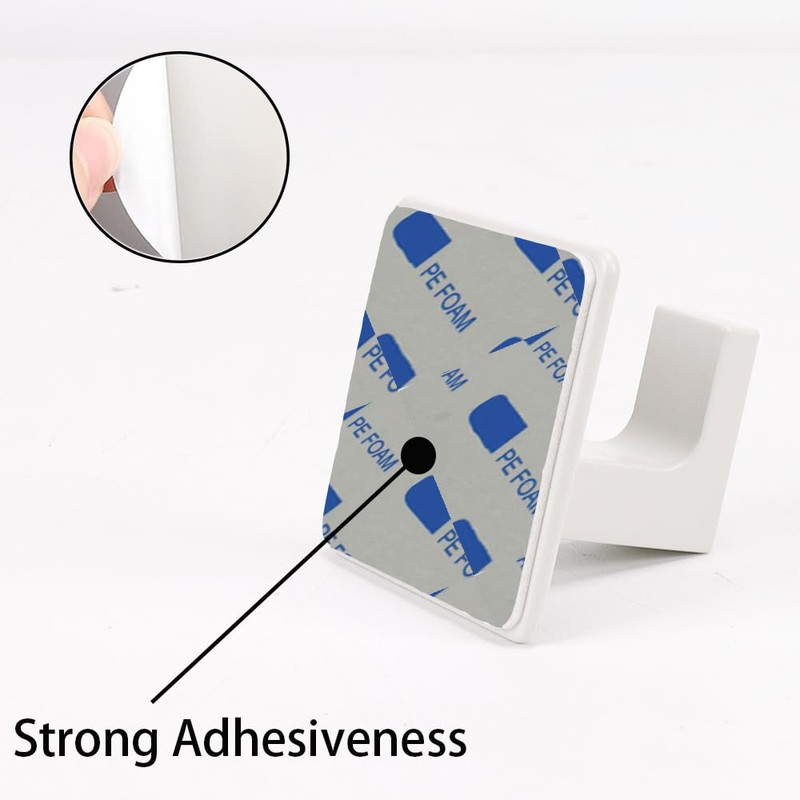 Vanloory Bath Towel Hooks, 6 Pack Self Adhesive Square Coat