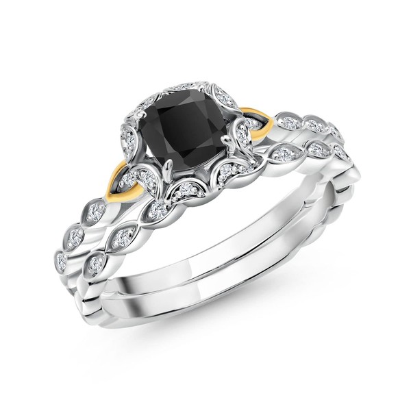 Gem Stone King 925 Sterling Silver and 10K Yellow Gold