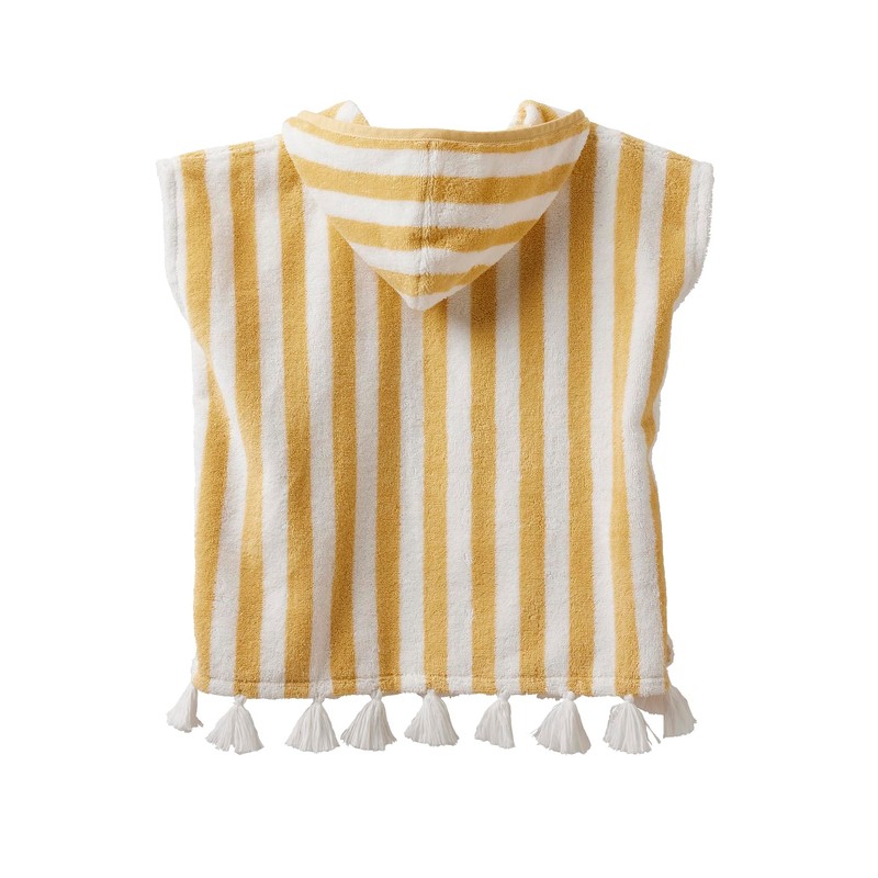 Vertbaudet Baby Bath Poncho Yellow Striped 62/68, Yellow Striped