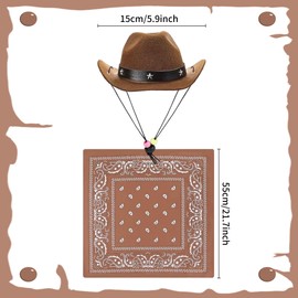 LaVenty Pet Cowboy Hat Dog Western Cowboy Costume Bandana Scarf for Pet Theme Birthday Party Clothing Accessories Dog Gift