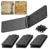 Heavy Duty Gate Hinges – 270° Fold-Flat, Rust-Proof Black Iron