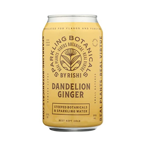 Rishi Tea Dandelion Ginger Sparkling Beverage, Gluten Free, Non GMO,