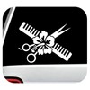Hair Stylist Salon Scissors Comb Hibiscus Decal Sticker for Car