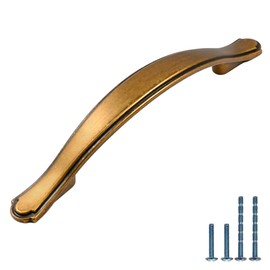 AOOTOCH 10 Pack Antique Brass Cabinet Pulls 3.75 Inch Kitchen Cabinet Handles Kitchen Handles for Cabinets Antique Drawer Pulls Retro Dresser Pulls Cupboard Handles 2792