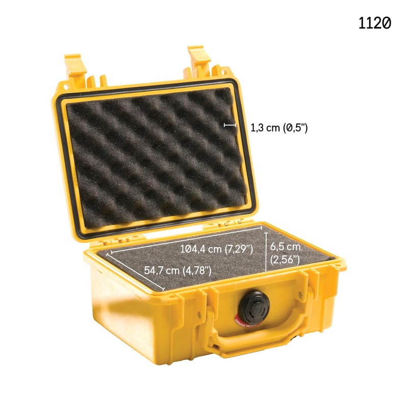 Peli 1120 with Foam, Yellow