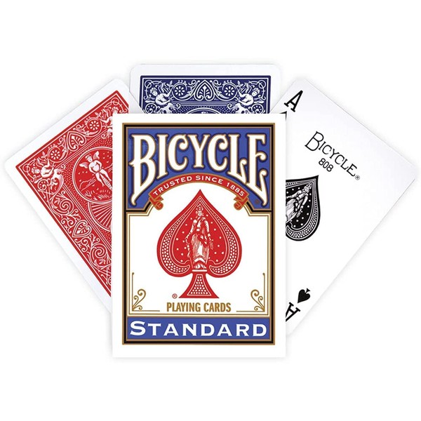 Bicycle Poker Size Standard Index Playing Cards (Blue or Red)