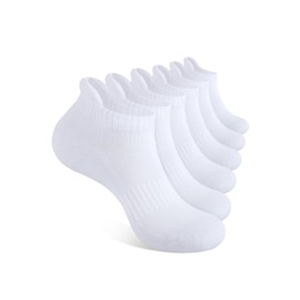 6 Pares Calcetines Deportivos para Hombre y Mujer, Calcetas Antideslizantes Duradero, Calcetines de Corte Bajo Transpirable, Tobilleros de Algodón, Algodon Transpirables, Talla 26-28