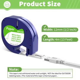 Dymo LetraTag Plastic Paper Iron-On Label Tape