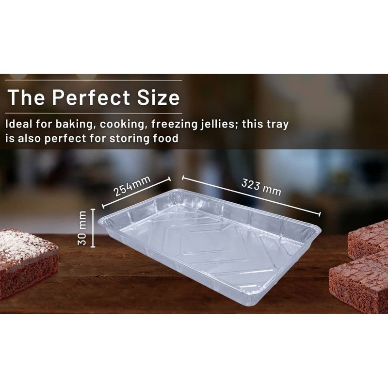 Sunrise Packaging Aluminium Foil Baking Tray [12” x 8”] Disposable