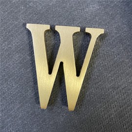 1.77 Inch Height Self Adhesive Solid Brass English Letters 4.5CM Wall sticker Gold Mail Box Numbers House Address Numbers Shop Studio Name DIY Combination For Wall Home Decor Hardware (Letter W)