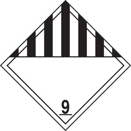 Accuform MPL901CT10 PF-Cardstock Hazard Class 9 Miscellaneous Dangerous Goods DOT Placard, Legend "9", 10-3/4" Width x 10-3/4" Length, Black on White (Pack of 10)