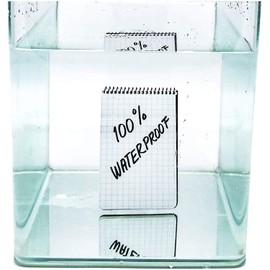 MODESTONE Outdoor Notepad 7.6 x 13 cm Black Cover Spiral Bound Top 50 Sheets Checked 7 x 7 mm Waterproof Tear-Resistant Fireproof