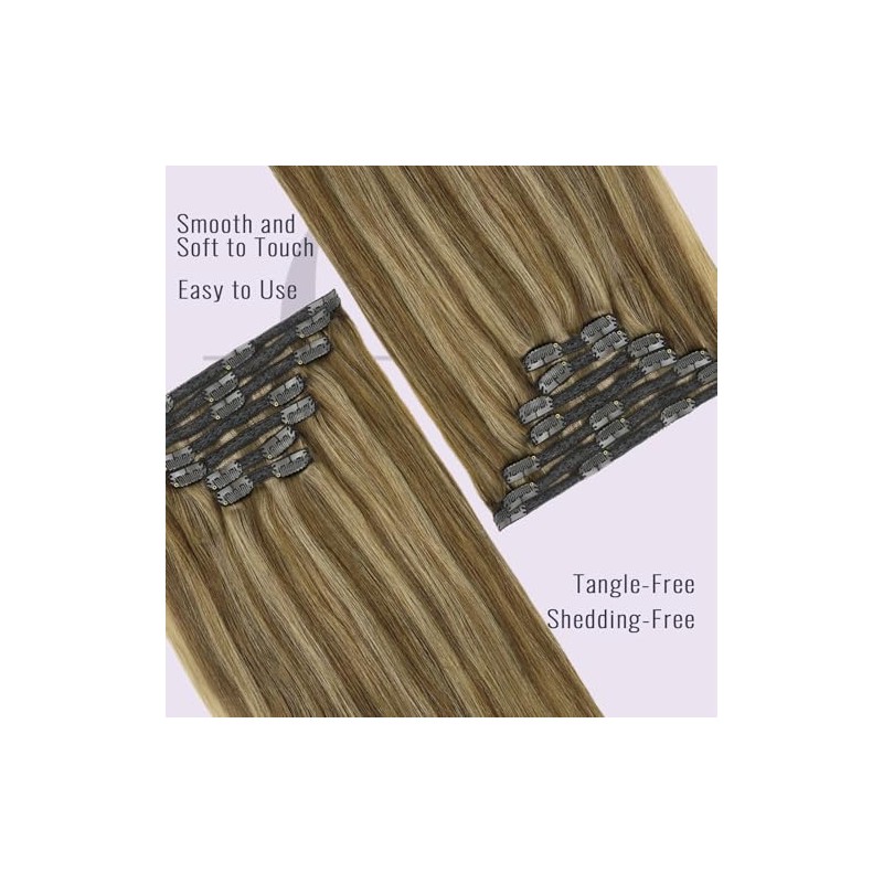 Fshine Extensiones Clip 35 cm 120 g 7 pcs Cabello