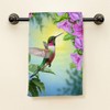 HGOD DESIGNS Hummingbird Hand Towels Small Bird Hummingbird On Pink
