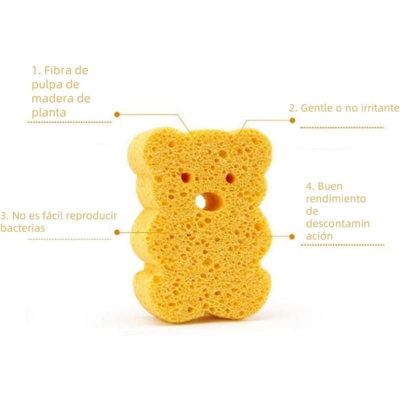Esponja de baño para bebé MEISO 4 piezas hipoalergénicas