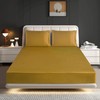 ROOEE Satin Silk Fitted Sheet with Pillowcase Set Breathable Soft