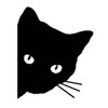 Black Peeking Cat Sticker 6" Decal tp184 For Car Bumper
