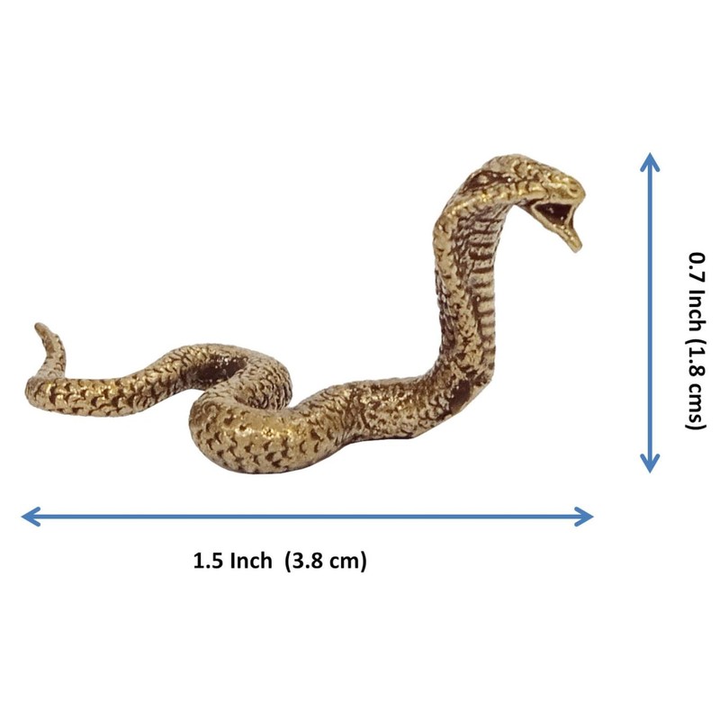 Purpledip Rare Miniature Brass Figurine King Cobra Nag Snake: Collectible
