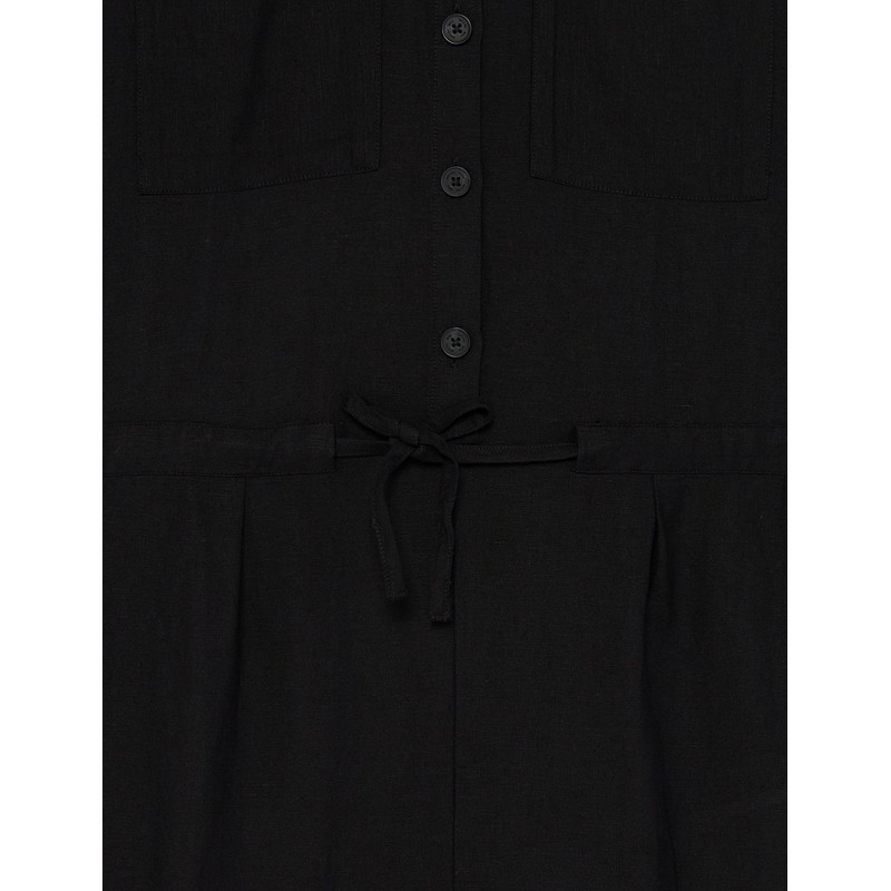 TOM TAILOR Women's Linen Jumpsuit, 14482 - Deep Black