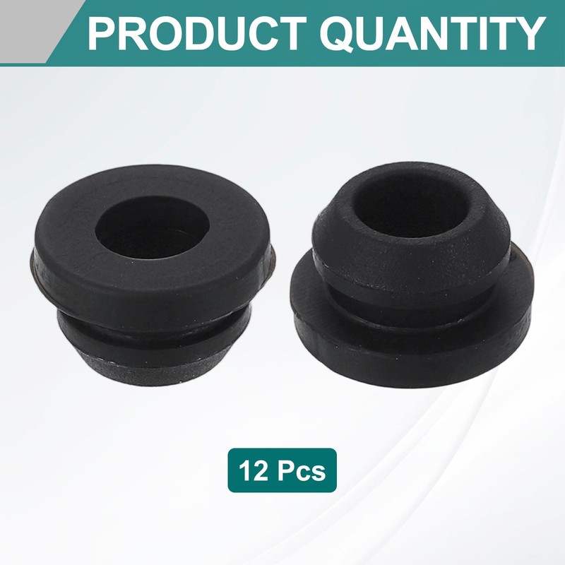 sourcing map 12Pcs Rubber Grommets, Mount Dia 9.5mm ID 6.5mm