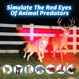 4 Packs Solar Animal Repeller, Predator Nocturnal Deer Repellent with Red Flashing Lights, Cat Repellent Outdoor for Deterrent Coyote Raccoon Deer Fox Skunk Squirrel for Garden Yard Farm Chicken Coop