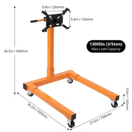 Engine Stand,Rotating Engine Stand with Folding Steel Construction, 4-Caster Base&4 Adjustable Arms,Motor Hoist Dolly Mover Jack for Auto Repair & Vehicle Maintenance 1300 LBS